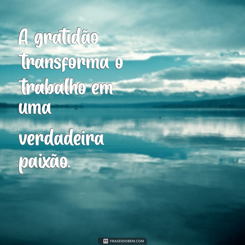 gratidao pelo trabalho A gratidão transforma o trabalho em uma verdadeira paixão.