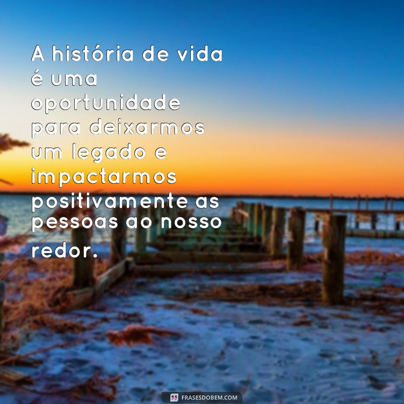 Descubra as melhores frases sobre a importância da história de vida em sua jornada 