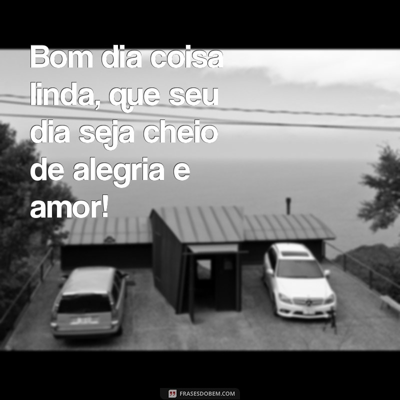 frases bom dia coisa linda Bom dia coisa linda, que seu dia seja cheio de alegria e amor!