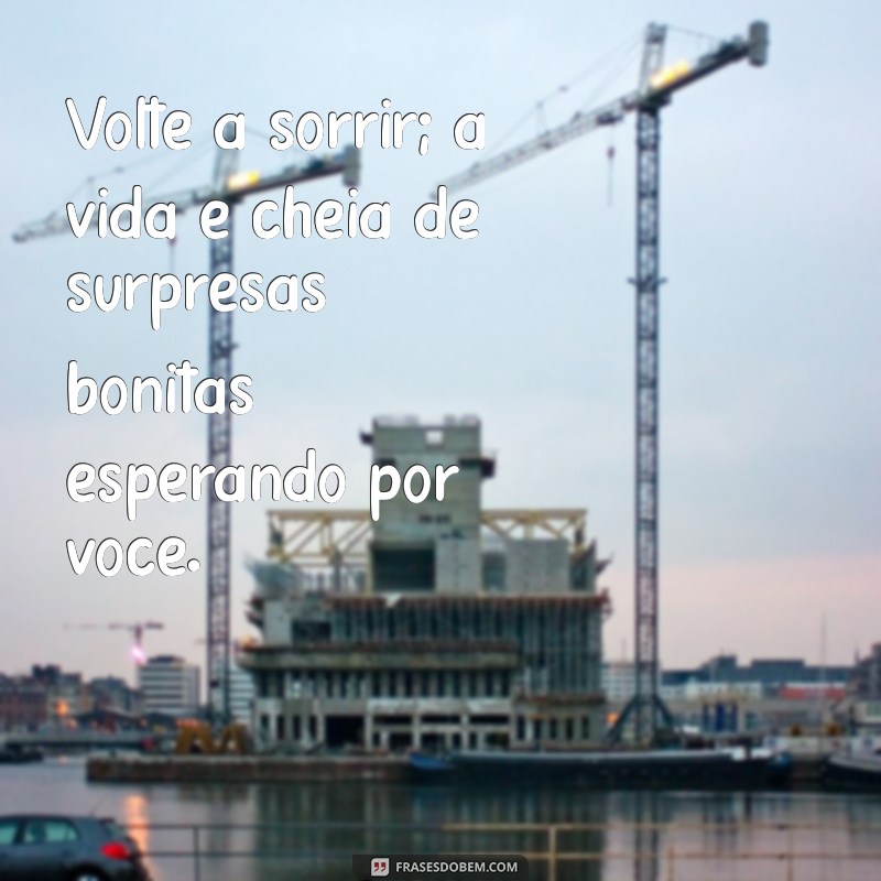 volte a sorrir frases Volte a sorrir; a vida é cheia de surpresas bonitas esperando por você.