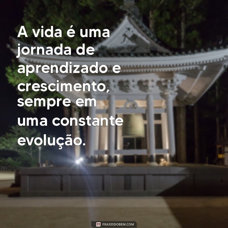 em uma constante evolução A vida é uma jornada de aprendizado e crescimento, sempre em uma constante evolução.