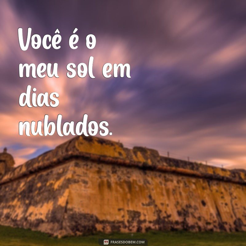 frases curtas de carinho Você é o meu sol em dias nublados.