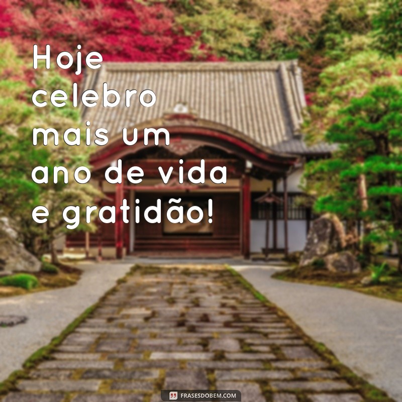 feliz aniversário pra mim frases curtas gratidão Hoje celebro mais um ano de vida e gratidão!