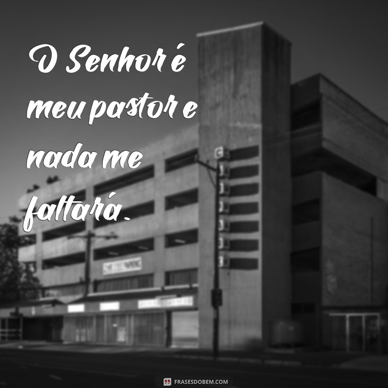 o senhor é meu pastor e nada O Senhor é meu pastor e nada me faltará.