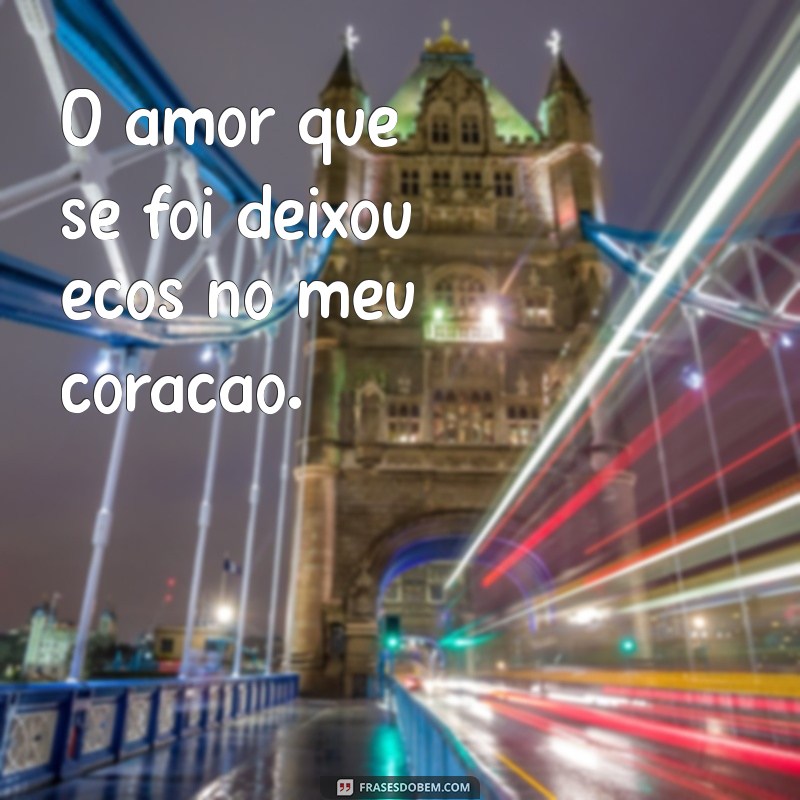 frases amor perdido O amor que se foi deixou ecos no meu coração.