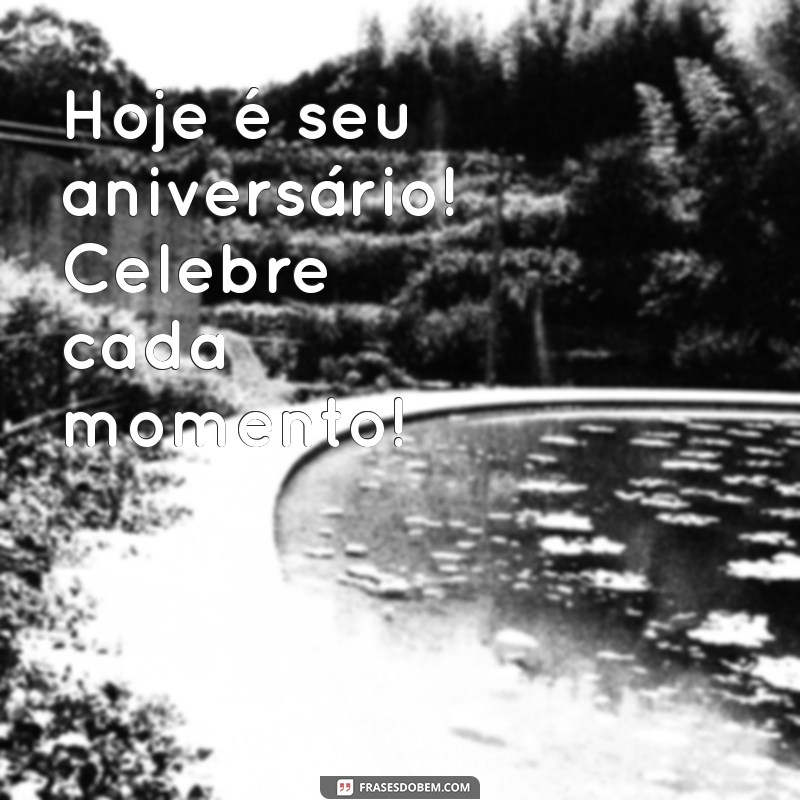 hoje é seu aniversário Hoje é seu aniversário! Celebre cada momento!