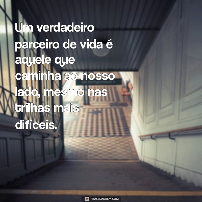 parceiro de vida Um verdadeiro parceiro de vida é aquele que caminha ao nosso lado, mesmo nas trilhas mais difíceis.