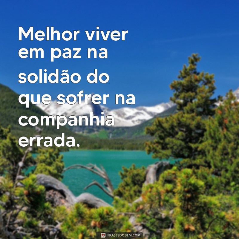 frases melhor sozinha do que mal acompanhada Melhor viver em paz na solidão do que sofrer na companhia errada.