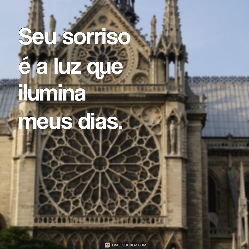 frases seu sorriso frases Seu sorriso é a luz que ilumina meus dias.