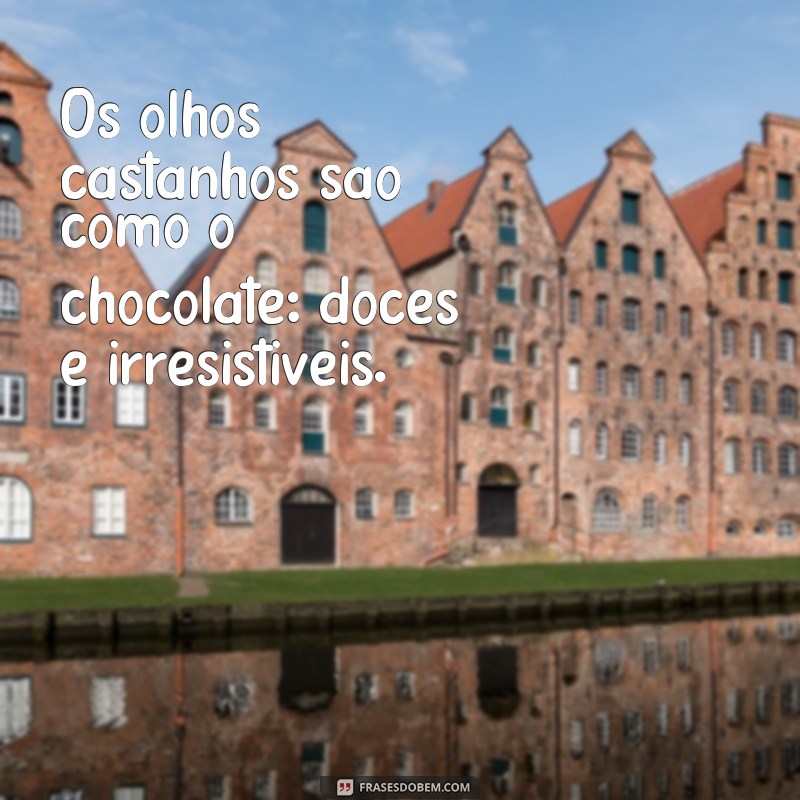 frases de olhos castanhos Os olhos castanhos são como o chocolate: doces e irresistíveis.