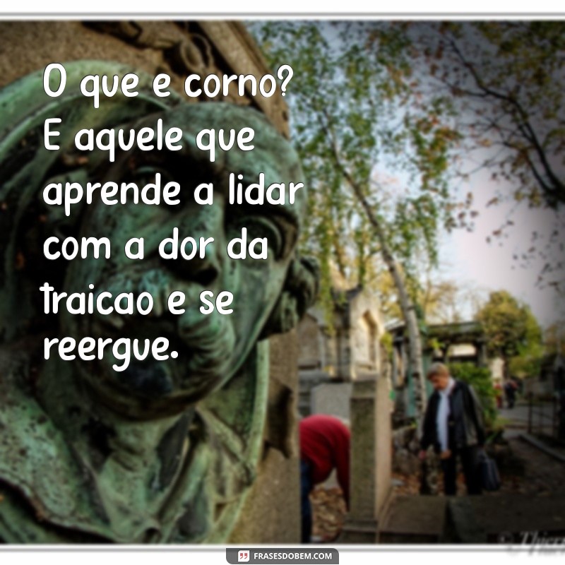 oq é corno O que é corno? É aquele que aprende a lidar com a dor da traição e se reergue.