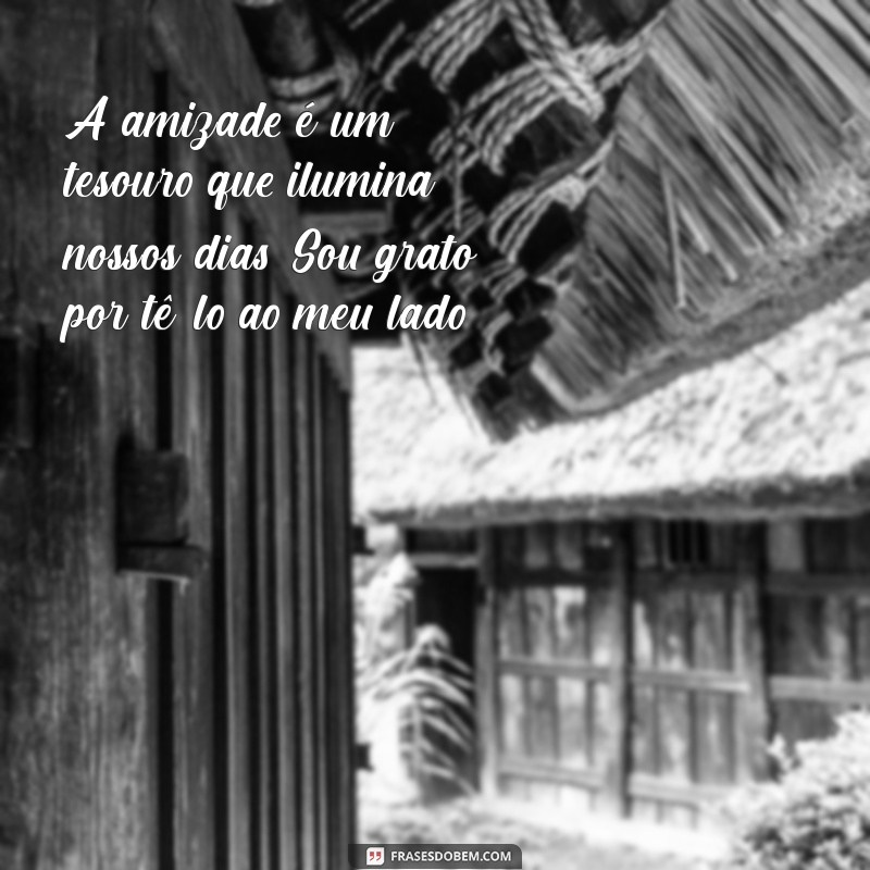 agradecer pela amizade A amizade é um tesouro que ilumina nossos dias. Sou grato por tê-lo ao meu lado!