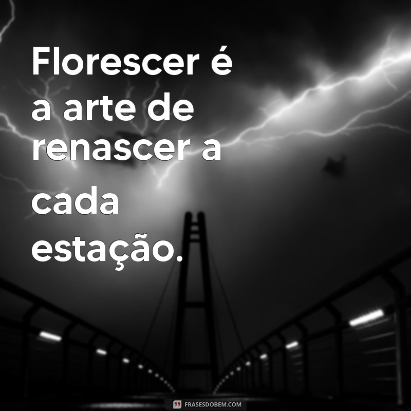 frases curtas sobre florescer Florescer é a arte de renascer a cada estação.