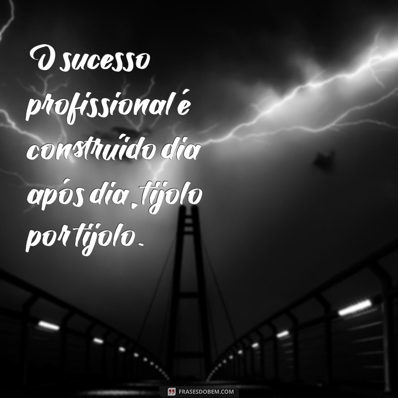 frases motivacional sucesso profissional O sucesso profissional é construído dia após dia, tijolo por tijolo.