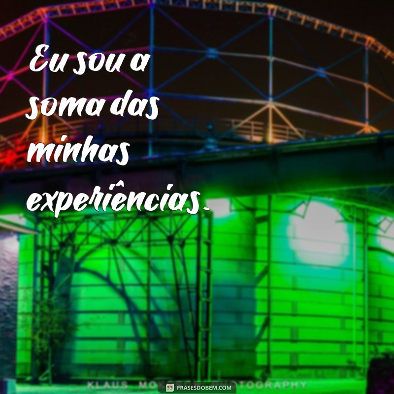 eu frases Eu sou a soma das minhas experiências.