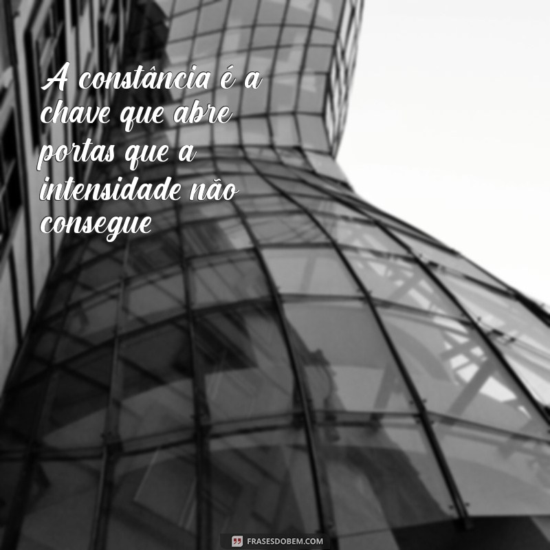 a constancia é mais importante que a intensidade A constância é a chave que abre portas que a intensidade não consegue.