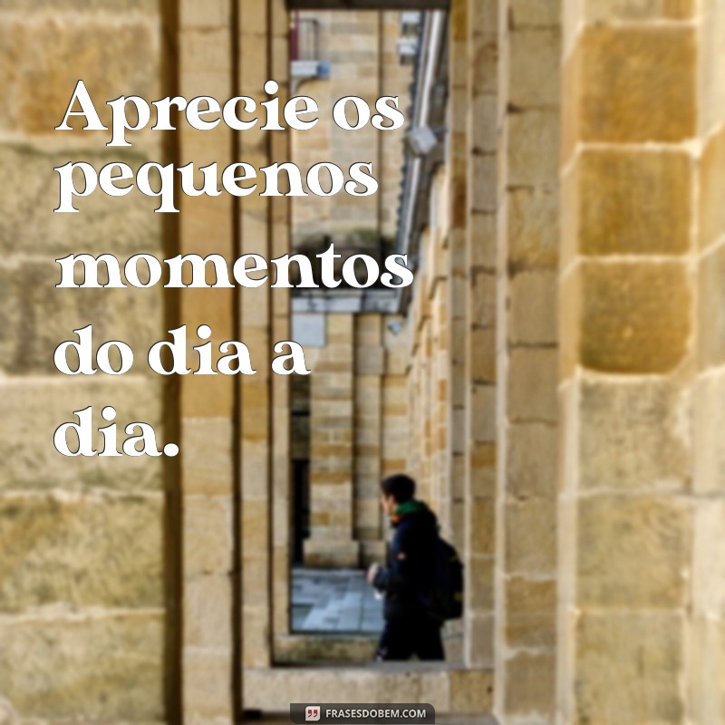 cinco chances para ser feliz Aprecie os pequenos momentos do dia a dia.