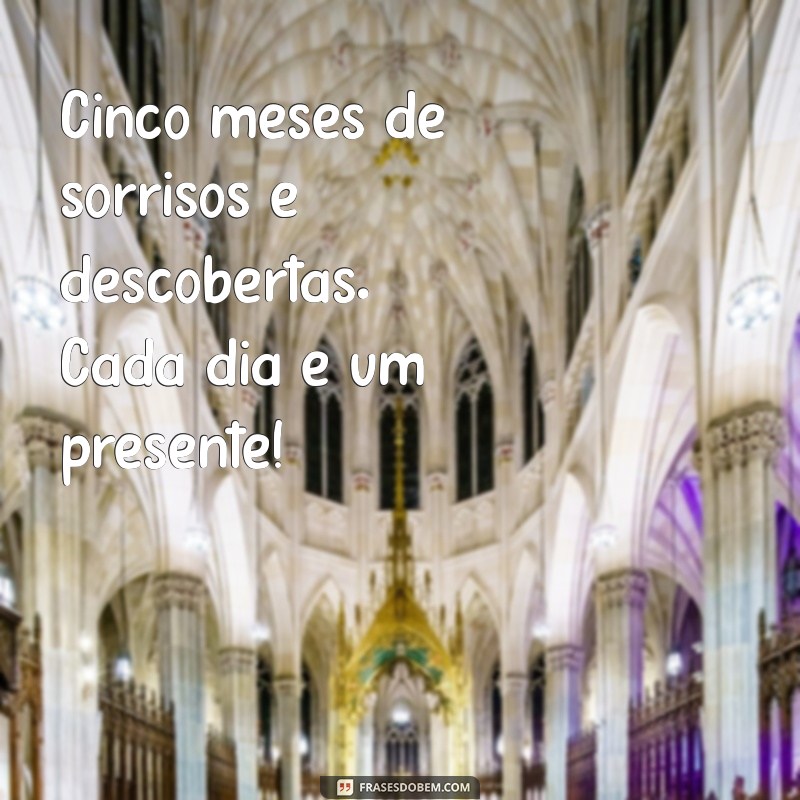 mensagem de 5 meses de vida Cinco meses de sorrisos e descobertas. Cada dia é um presente!