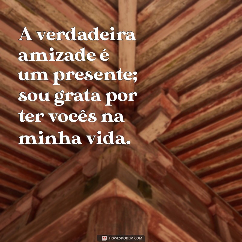 gratidão amigas A verdadeira amizade é um presente; sou grata por ter vocês na minha vida.