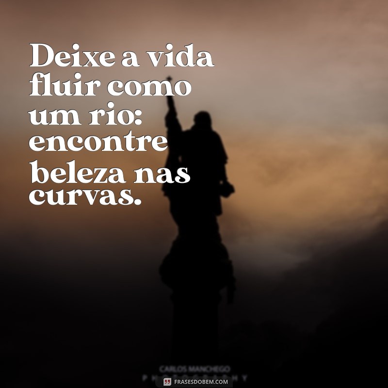 deixar fluir frases Deixe a vida fluir como um rio: encontre beleza nas curvas.