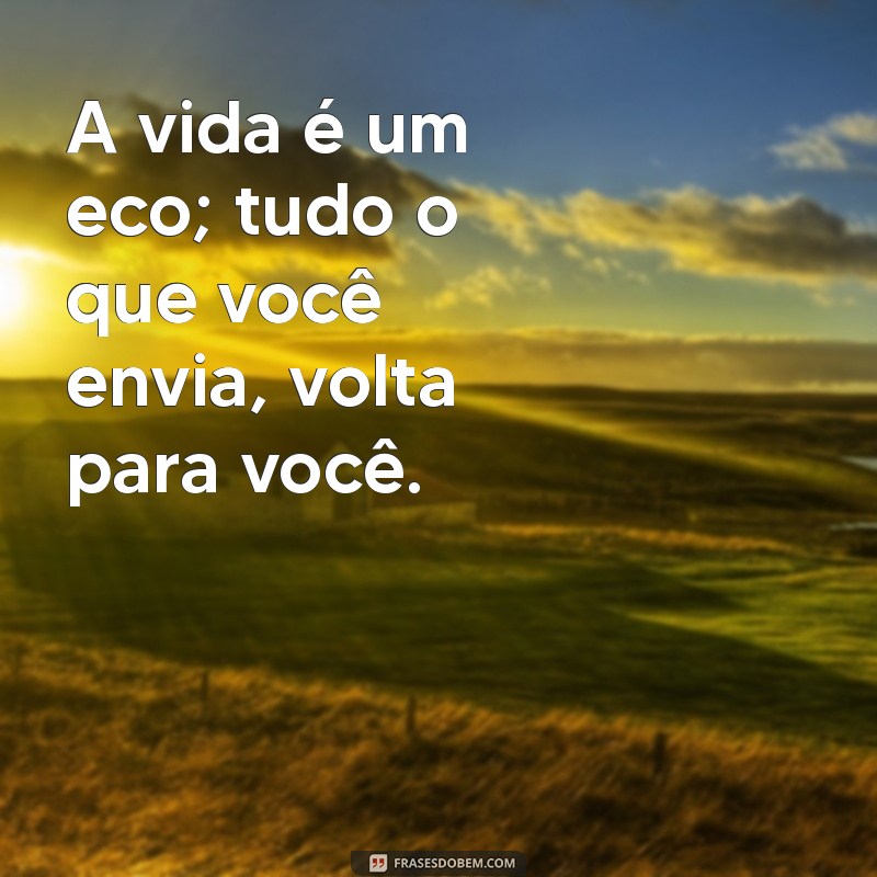 mensagem de sabedoria da vida A vida é um eco; tudo o que você envia, volta para você.