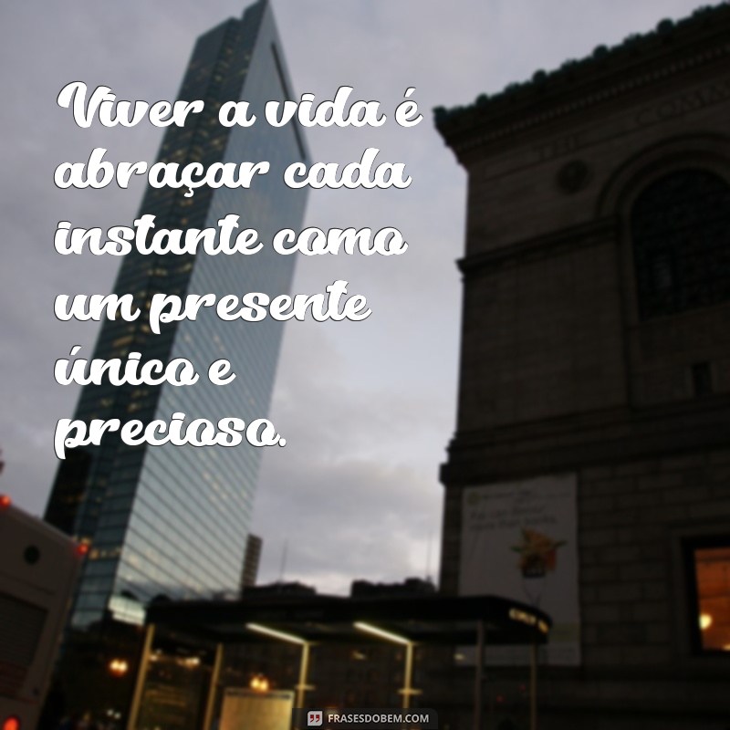 sobre viver a vida Viver a vida é abraçar cada instante como um presente único e precioso.