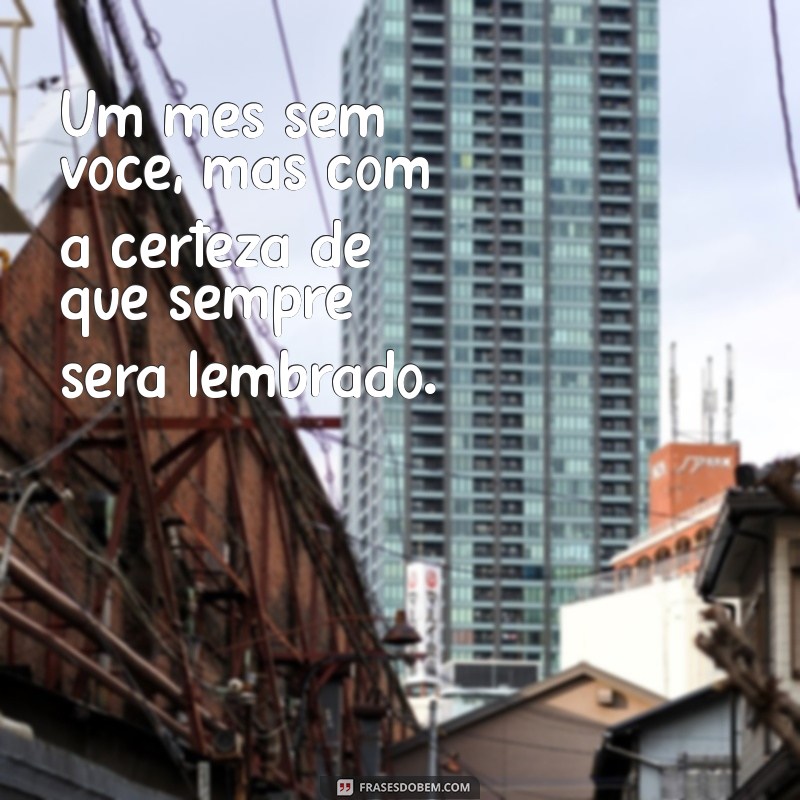 Frases Curtas para Lembrar um Mês da Sua Partida 