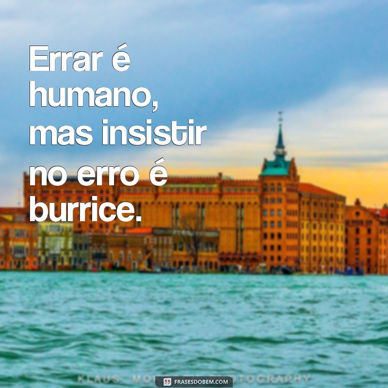 frases errar é humano frases Errar é humano, mas insistir no erro é burrice.