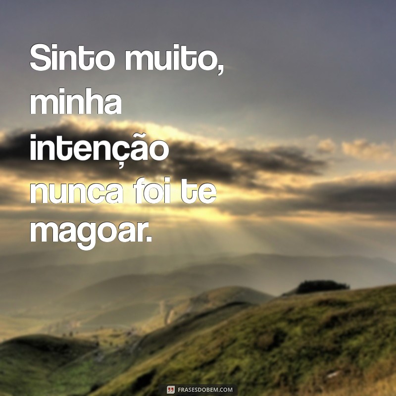 frases pedindo desculpas Sinto muito, minha intenção nunca foi te magoar.