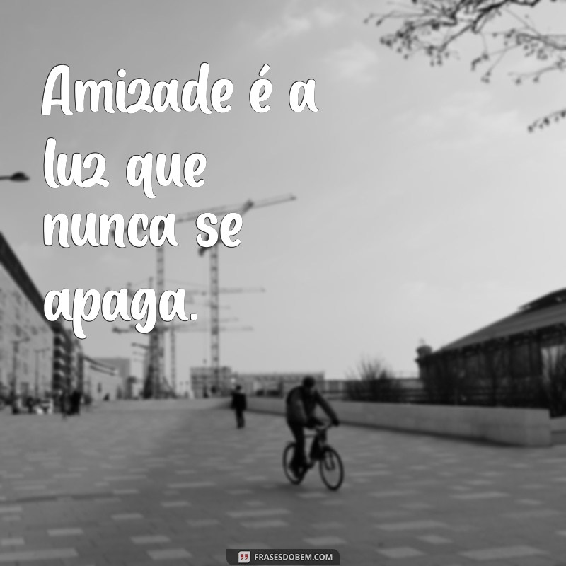 frases curtas para amigas Amizade é a luz que nunca se apaga.