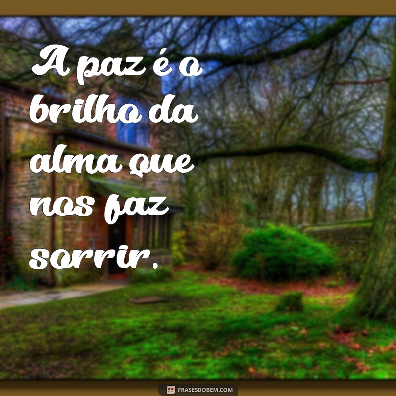 frases poema sobre a paz A paz é o brilho da alma que nos faz sorrir.