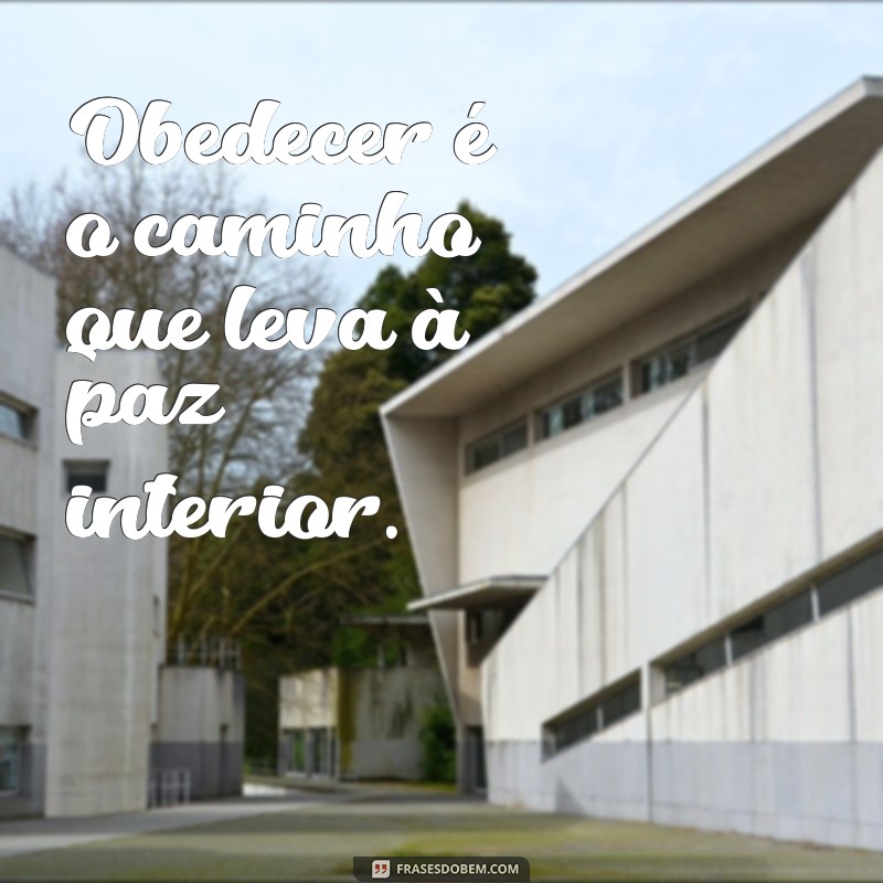 obedecer é melhor do que sacrificar Obedecer é o caminho que leva à paz interior.