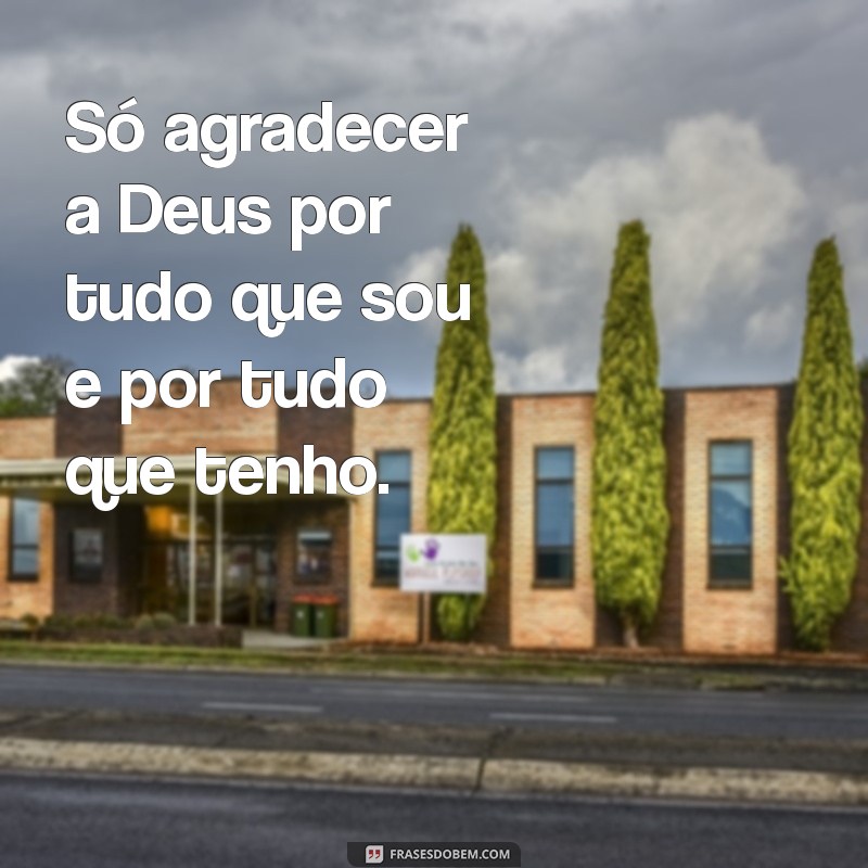 só agradecer a deus por tudo Só agradecer a Deus por tudo que sou e por tudo que tenho.