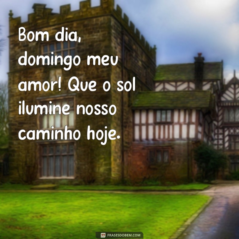 bom dia domingo meu amor Bom dia, domingo meu amor! Que o sol ilumine nosso caminho hoje.