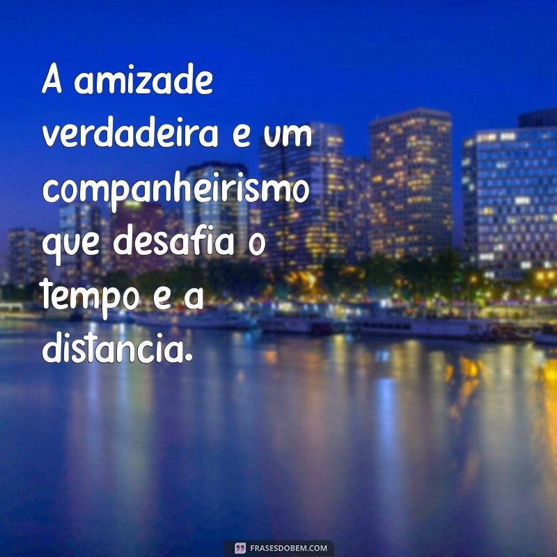 companherismo A amizade verdadeira é um companheirismo que desafia o tempo e a distância.