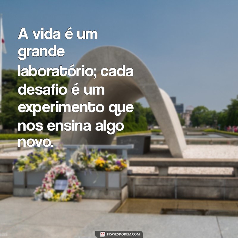 mensagem desafios da vida A vida é um grande laboratório; cada desafio é um experimento que nos ensina algo novo.