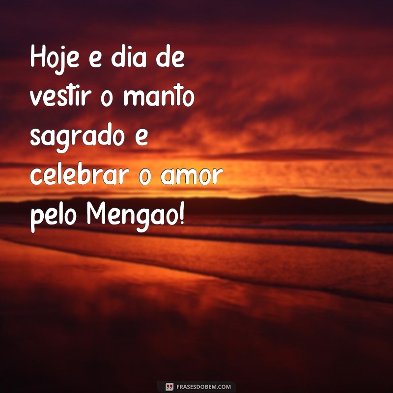 frases dia do flamenguista Hoje é dia de vestir o manto sagrado e celebrar o amor pelo Mengão!