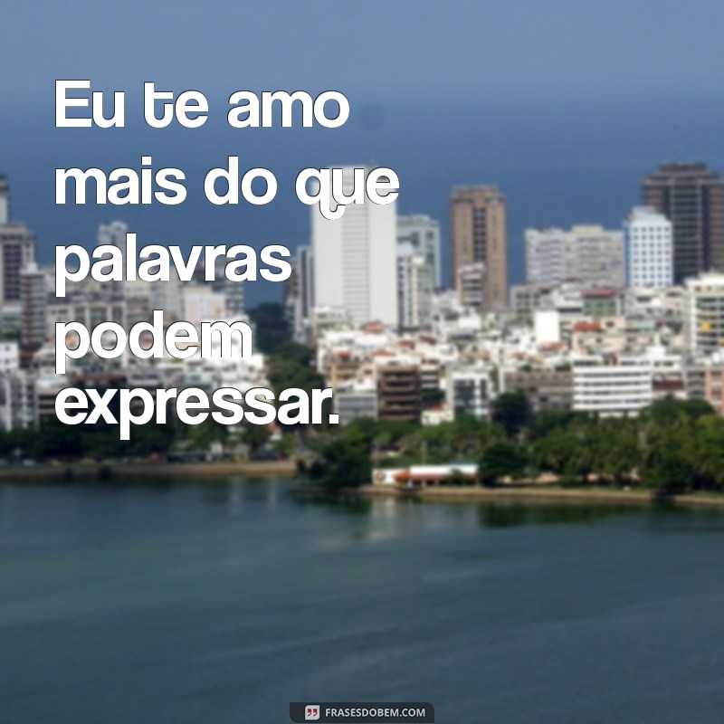 frases eu te amo Eu te amo mais do que palavras podem expressar.