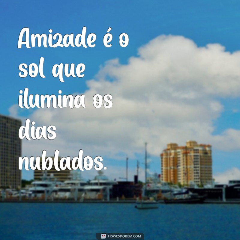 frases curta sobre amizade Amizade é o sol que ilumina os dias nublados.