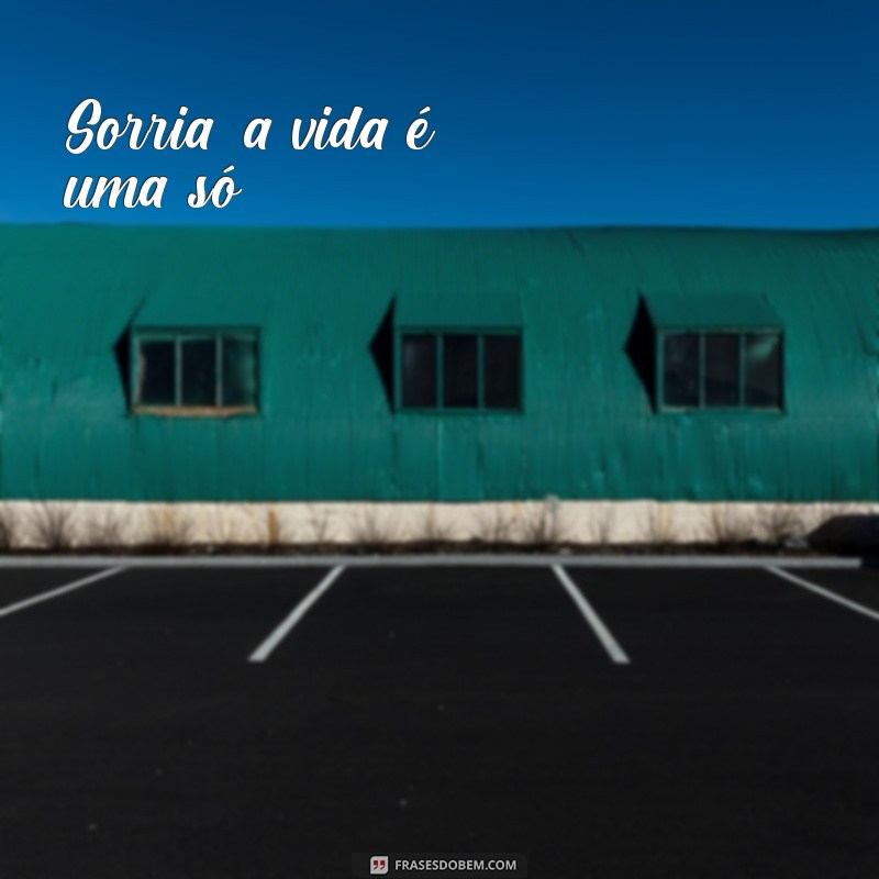 frases para status do whatsapp Sorria, a vida é uma só!