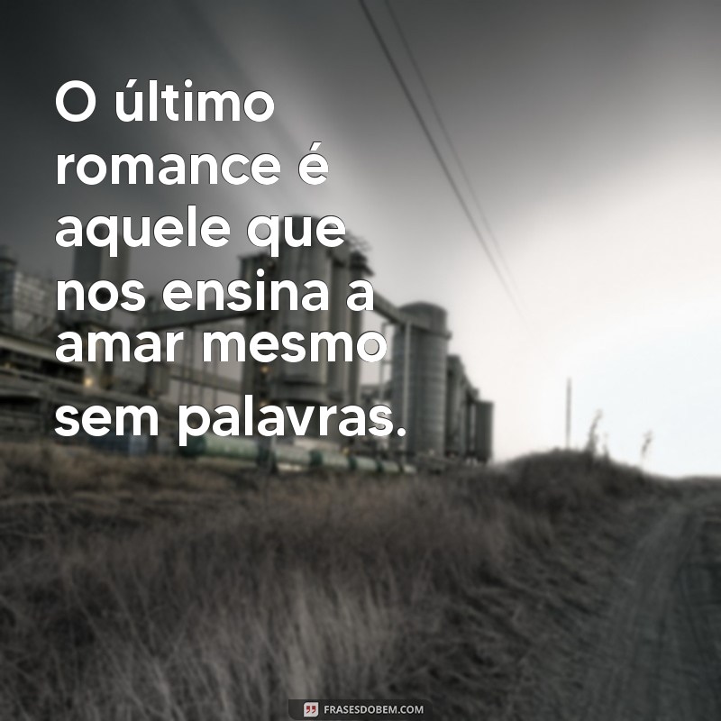 o ultimo romance O último romance é aquele que nos ensina a amar mesmo sem palavras.