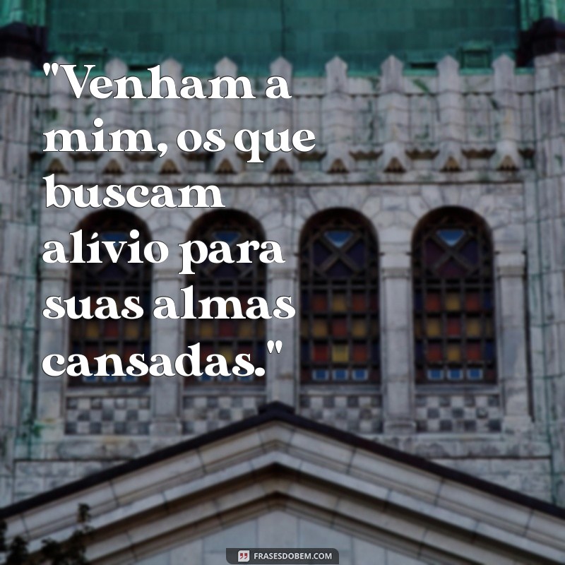 venham a mim todos os que estão cansados e sobrecarregados e eu darei descanso a vocês 