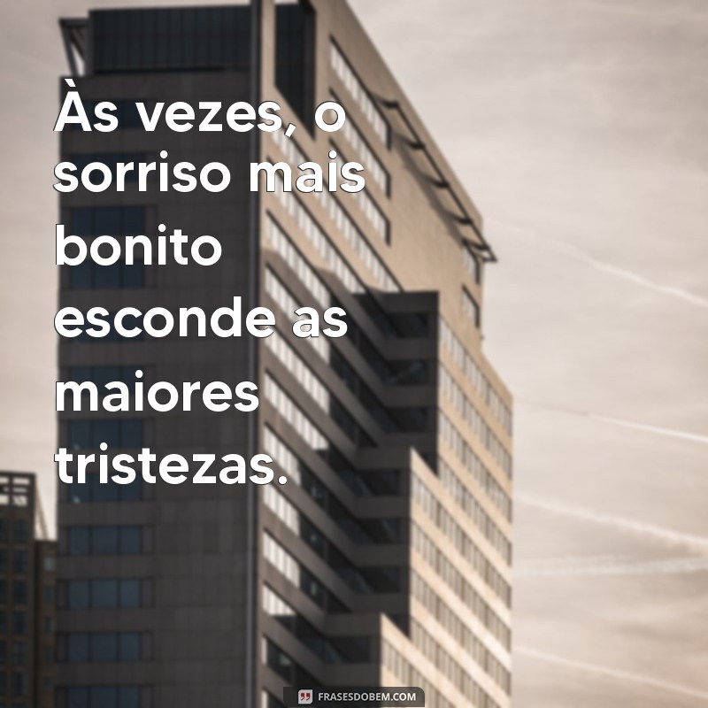 frases deprê para status Às vezes, o sorriso mais bonito esconde as maiores tristezas.