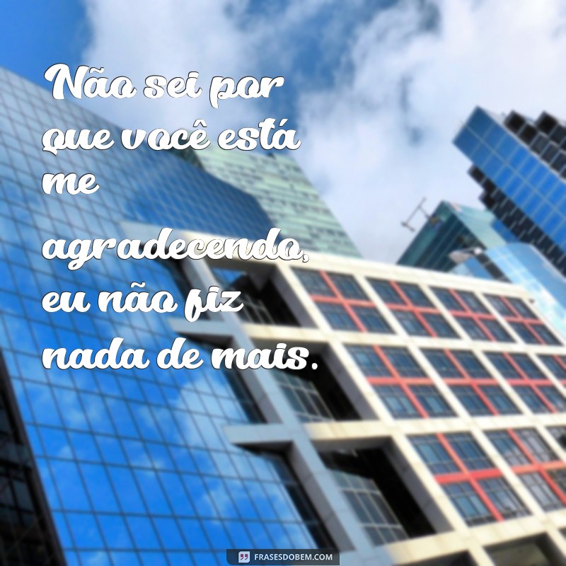 frases de pessoa mal agradecida Não sei por que você está me agradecendo, eu não fiz nada de mais.