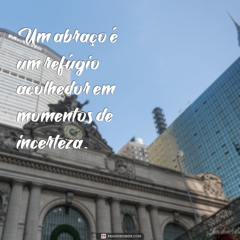 significado de um abraço Um abraço é um refúgio acolhedor em momentos de incerteza.