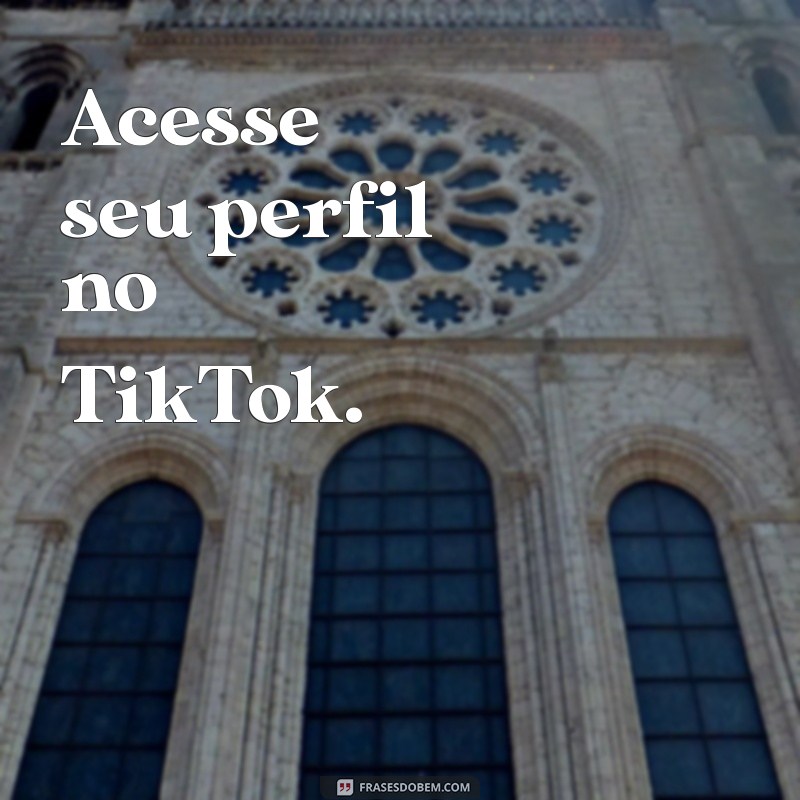 como colocar link tiktok Acesse seu perfil no TikTok.