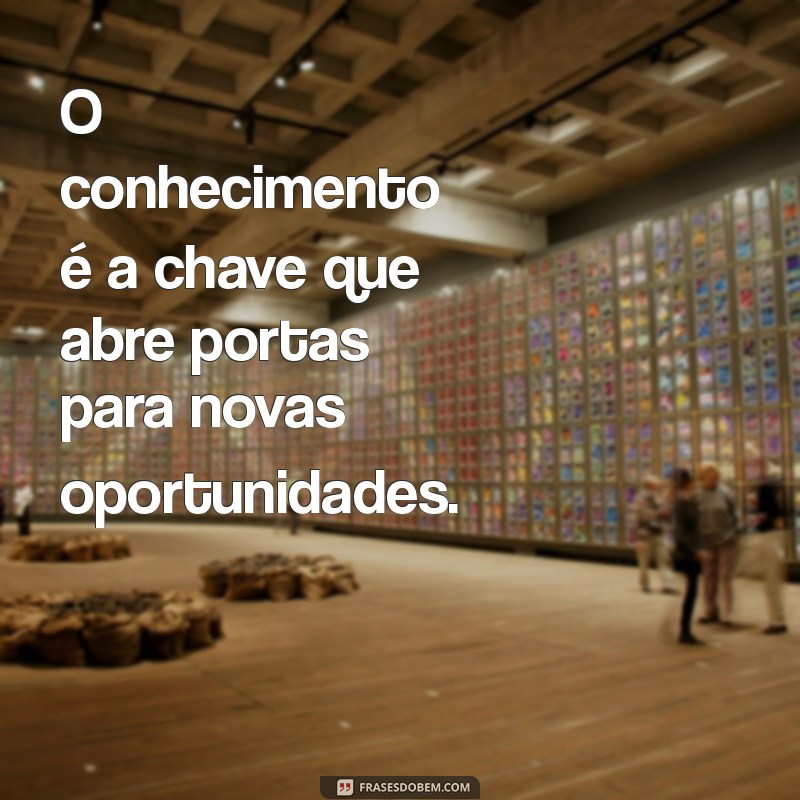 adquirindo conhecimento O conhecimento é a chave que abre portas para novas oportunidades.