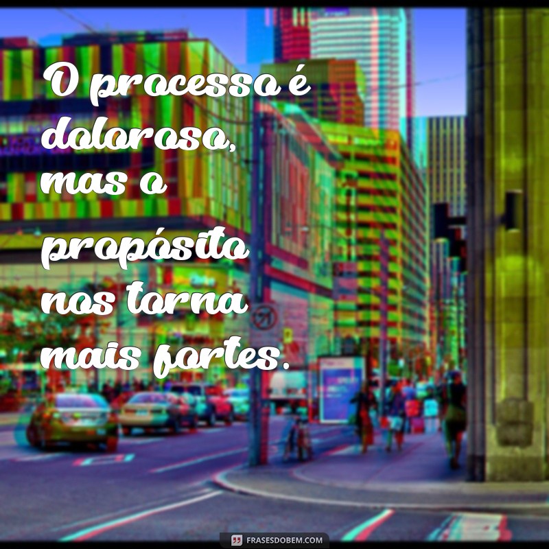 o processo é doloroso mas o proposito O processo é doloroso, mas o propósito nos torna mais fortes.