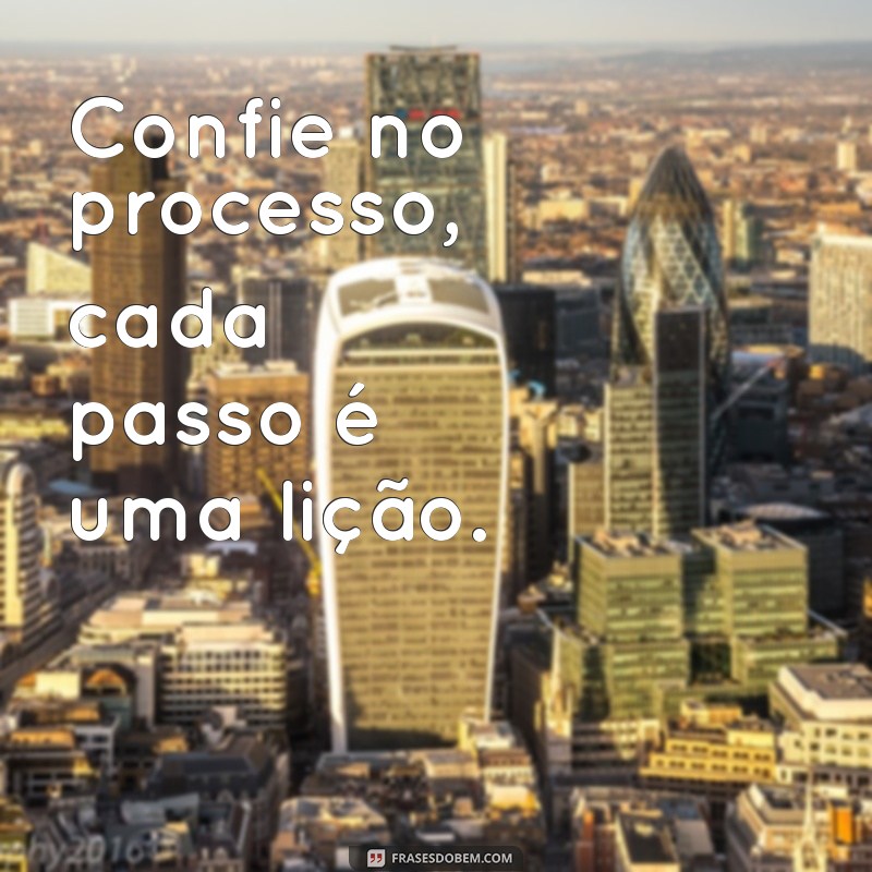 confie no processo Confie no processo, cada passo é uma lição.