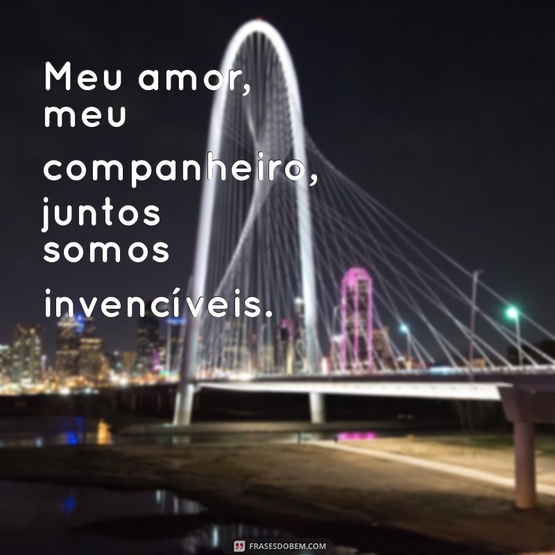 meu amor meu companheiro Meu amor, meu companheiro, juntos somos invencíveis.